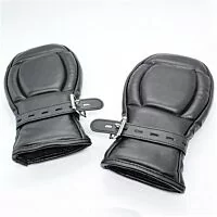 Bondage Mittens, leather bondage gloves