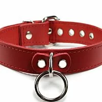 leather slave Collar, red leather collar
